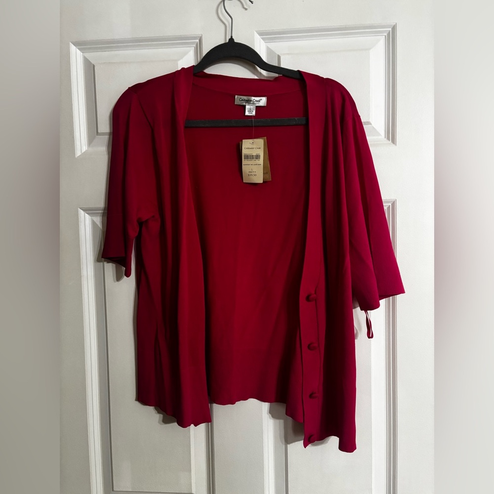 NEW WITH TAGS Coldwater Creek Cardigan button down Magenta large
